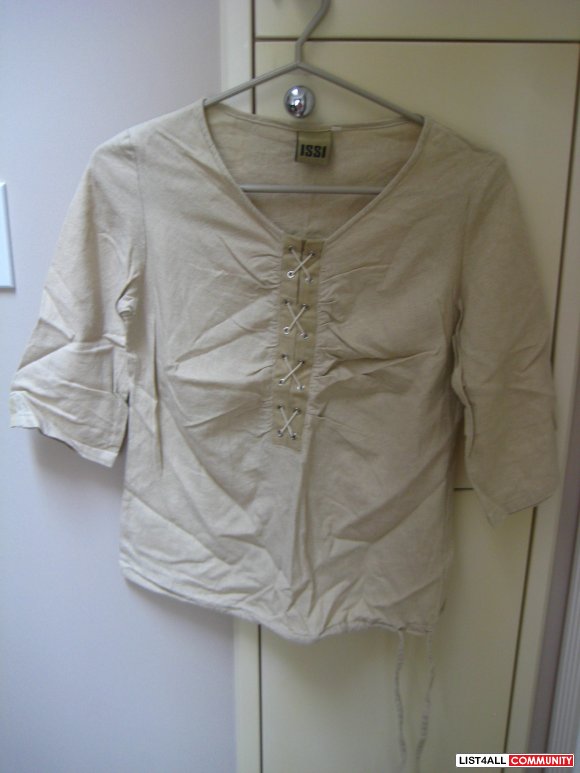 Beige Mid-Length Sleeve Shirt