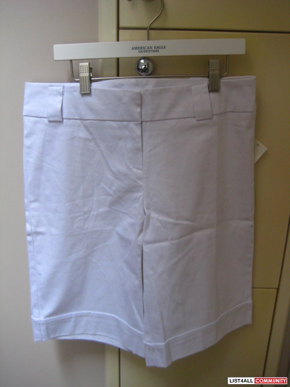 Brand New White Knee Length Shorts