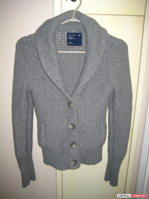AE Grey Button Up Sweater