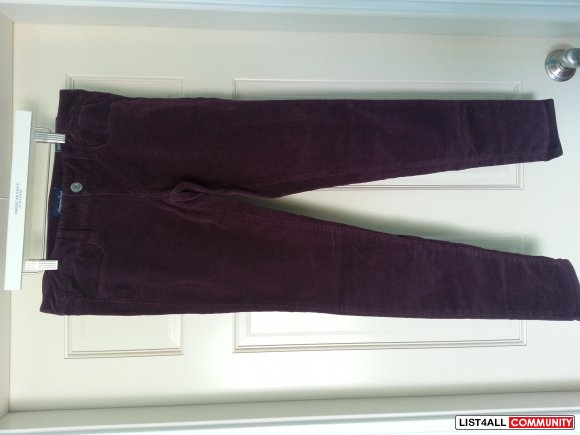 American Eagle Burgundy Corduroy Skinnys