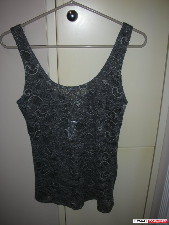 Brand New Talula Stretch Lace Steel Coloured Tank Top