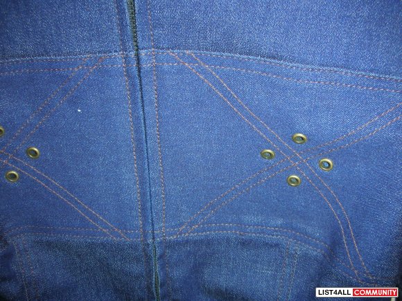 Brand New Jean Jacket w/ Leather Trim
