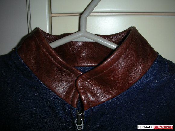 Brand New Jean Jacket w/ Leather Trim