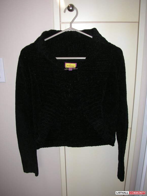 Brand New Black Cardigan w/ Pin Design
