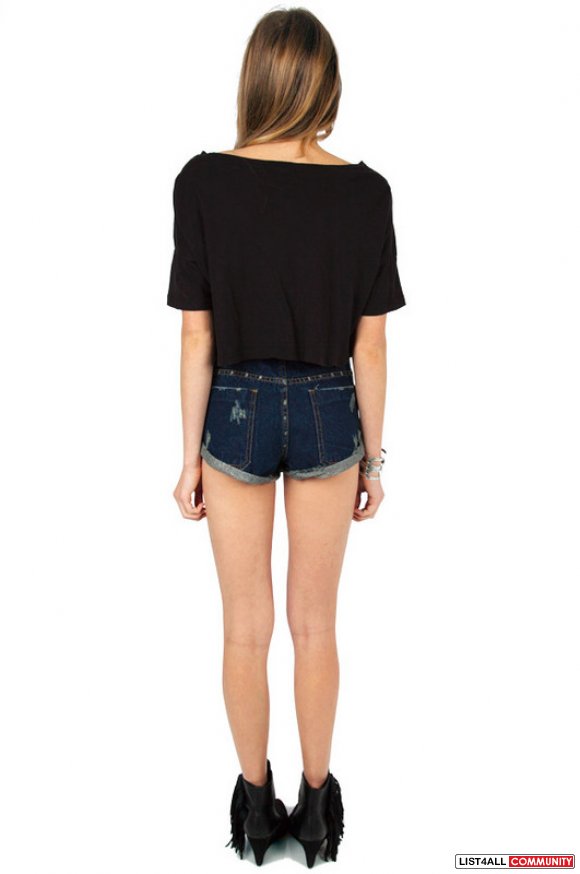 Tobi Highwaisted Denim Shorts