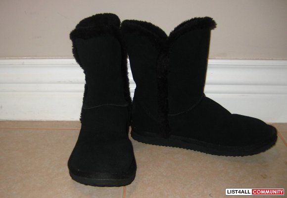 AE Black Fur Boots