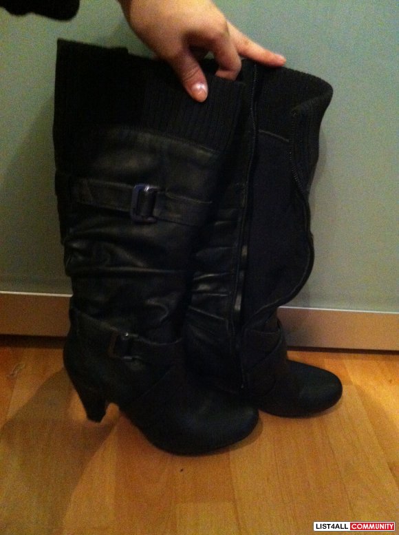 Aldo black leather boots