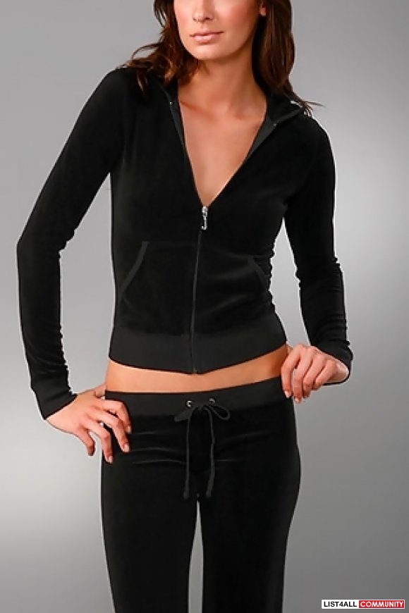 velour tracksuit women black