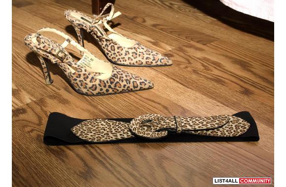 Leopard Stilleto/Belt SetShoes Sz 8..Belt Is A Wai
