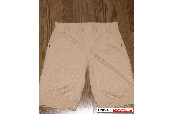 NEW: Baby Phat CaprisPeach W/ Gold DetailingSize M