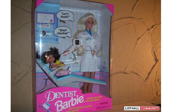 Dentist Barbie-Real Brushing, gurgling, water sounds and Barbie really