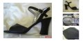 SCHUH Nice Snakeskin Print Black Sandals with Heel