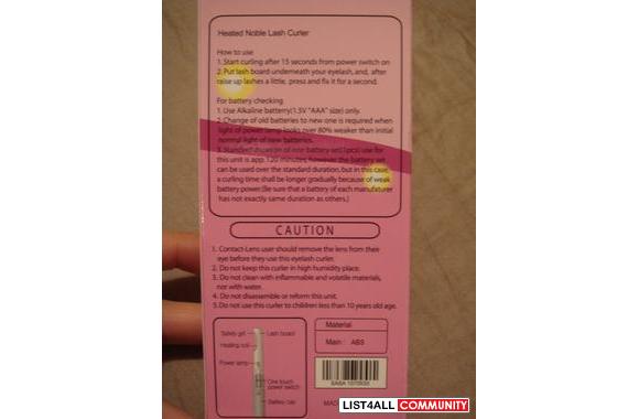 Heated Lash Curler:- brand new, sealed and unopene