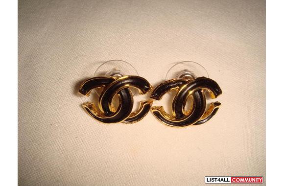 vintage style Chanel rhodium studs or clip-ons (3 