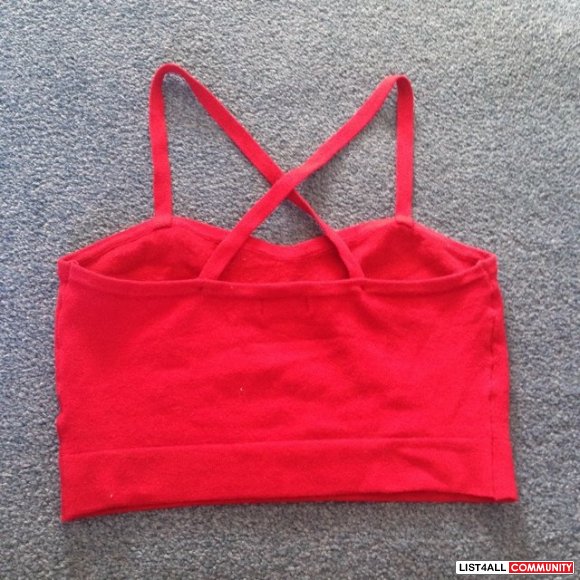 American Apparel Red Crop Knit Top - Small