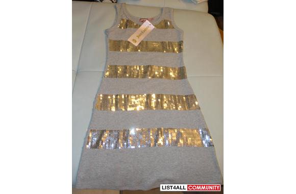 BNWT, summer 2008 Juicy Couture sequin minidress; 