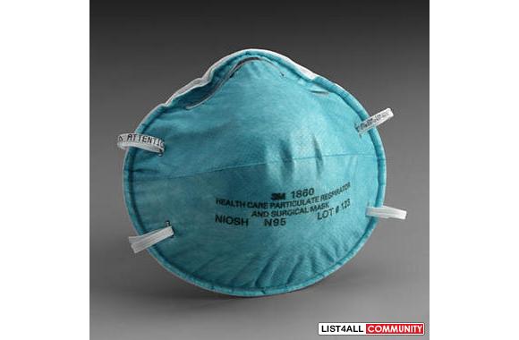 3M Surgical Health Care 1860 Swine Flu N95 Respirator IT IS MADE IN US