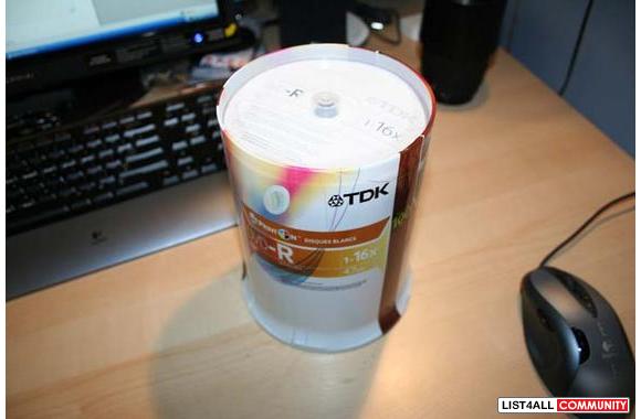 TDK DVD-R 100PACK 4.7GB printable surface for prin