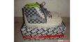 VANS HIGH TOPS - SZ 7/8 - GREEN SOLE,