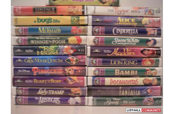 Disney Classic Movies  on VHS. We have a huge vari