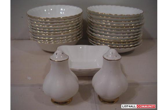 Royal Albert Val D`or . Bone China with gold trim.