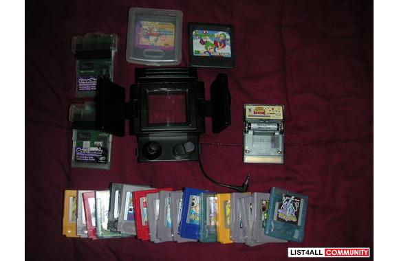 2  Game Boys , games and accessories. 17 games (5 