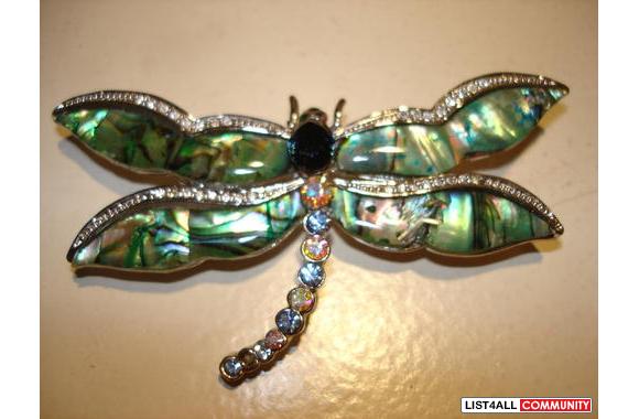Jeweled Dragonfly Brooch Beautiful brooch with cry