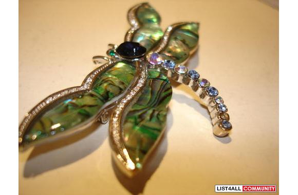 Jeweled Dragonfly Brooch Beautiful brooch with cry