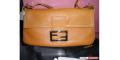 Fendi calfskin tan leather purse
