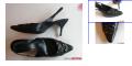 Gucci black slingback heels with logo on front