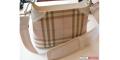 Burberry white and pink plaid small canvas bag