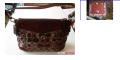 Coach burgundy jacquard logo bag