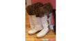 Coach white nylon logo boots