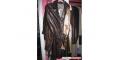 m0851 black leather trench-style jacket