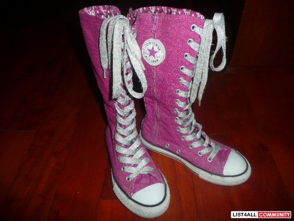 pink sequin converse high tops