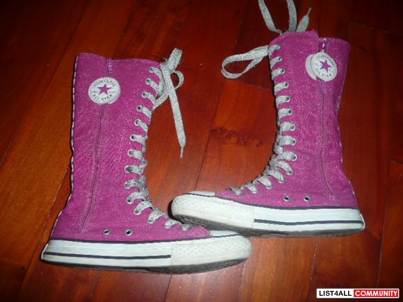 pink sparkly high top converse