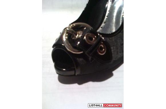 Size 10 BCBGirl Peep-toe heels with buckle detail