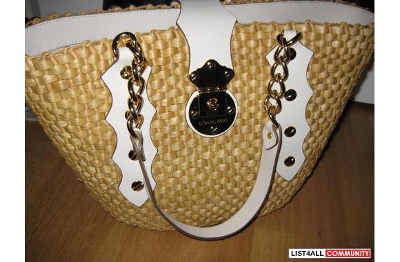 michael kors basket weave purse