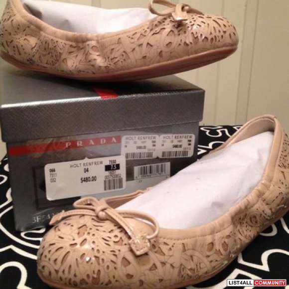 prada nude flats