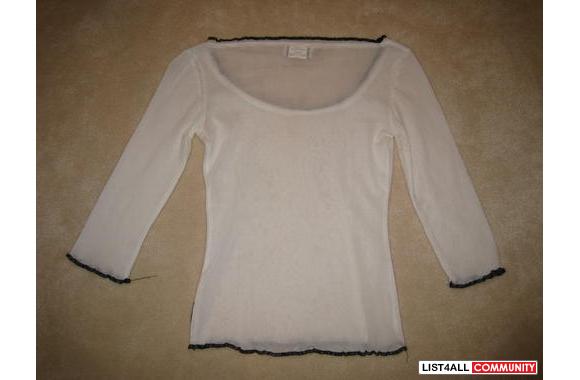 ***MORGAN WHITE WITH BLACK TRIM TOP, SZ: T1***MATE