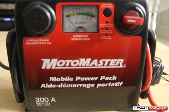 MOTOMASTER MOBILE POWER PACK BATTERY CHARGER/BOOSTER