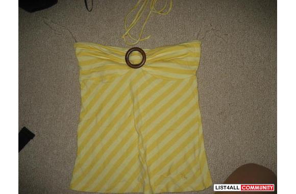 GARAGE yellow tube top removable halter tie