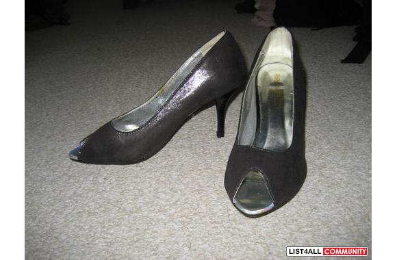 Black peep toe heels
