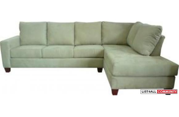 ON SALE &ndash; Condo Size 2 Piece Sectional with Extended Chaise