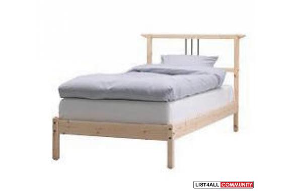 ikea wooden single bed frame
