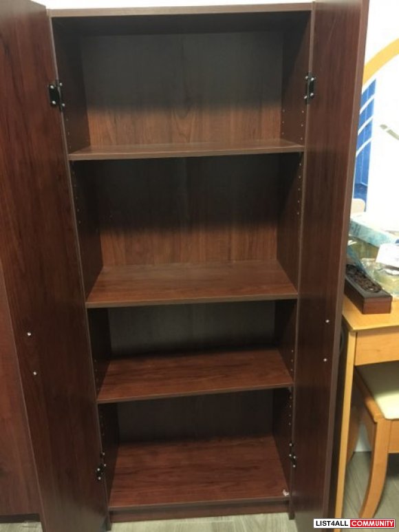 Mint new bookcase cabinet with doors