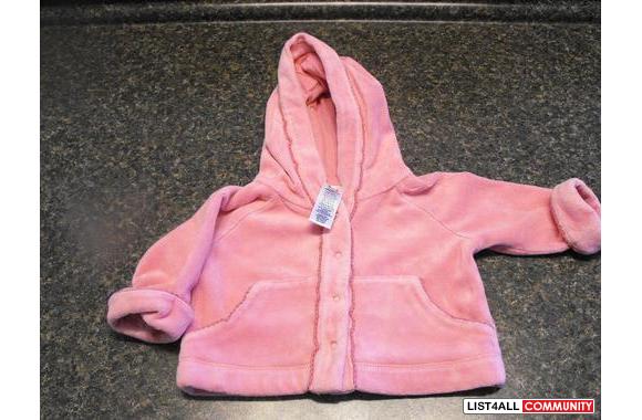 Baby Gap pink veleur snap up sweater