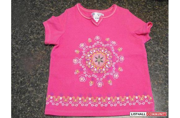 Pink T-shirt. Beautiful designed print. By TCP. Size 18 month.&nbsp; E