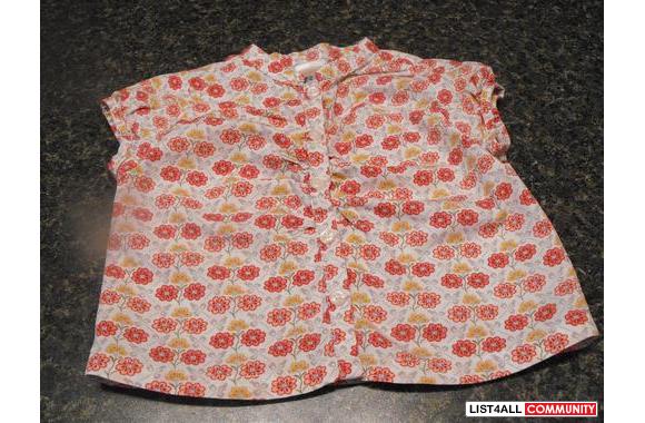 Short sleeve floral cotton button up shirt size 3-6 months by Gap