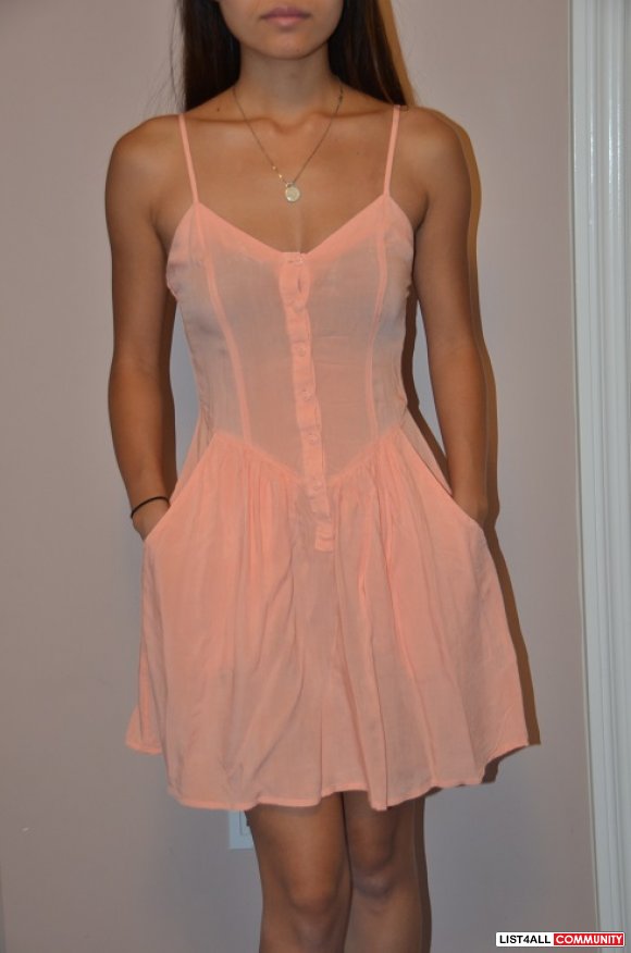 H&M peach cotton dress - US 2